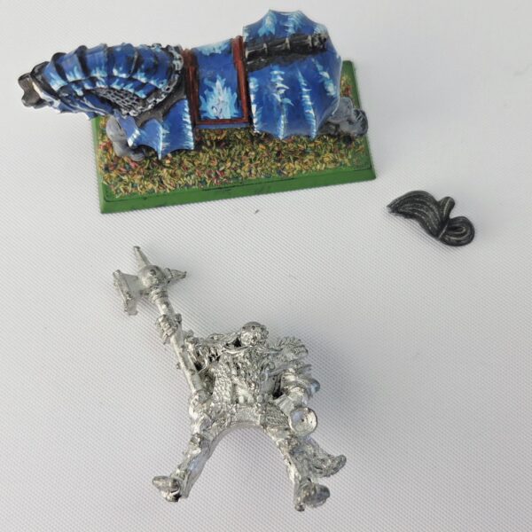 A photo of a The Empire Knights of the White Wolf Grandmaster Warhammer miniature