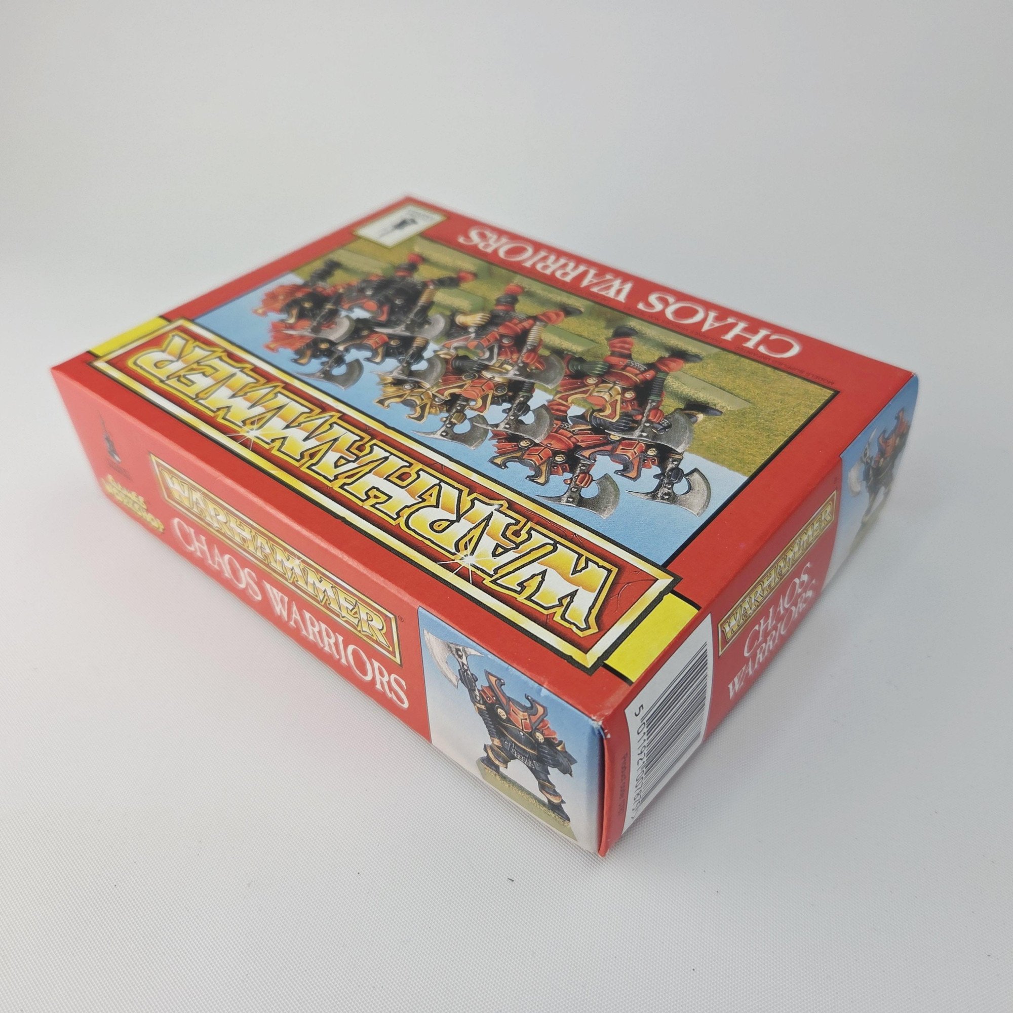 A photo of Chaos Warriors Warhammer miniatures