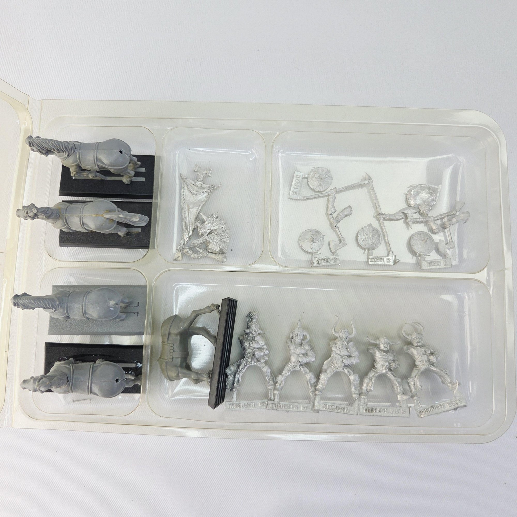 A photo of Chaos Warriors Marauder Horsemen Warhammer miniatures