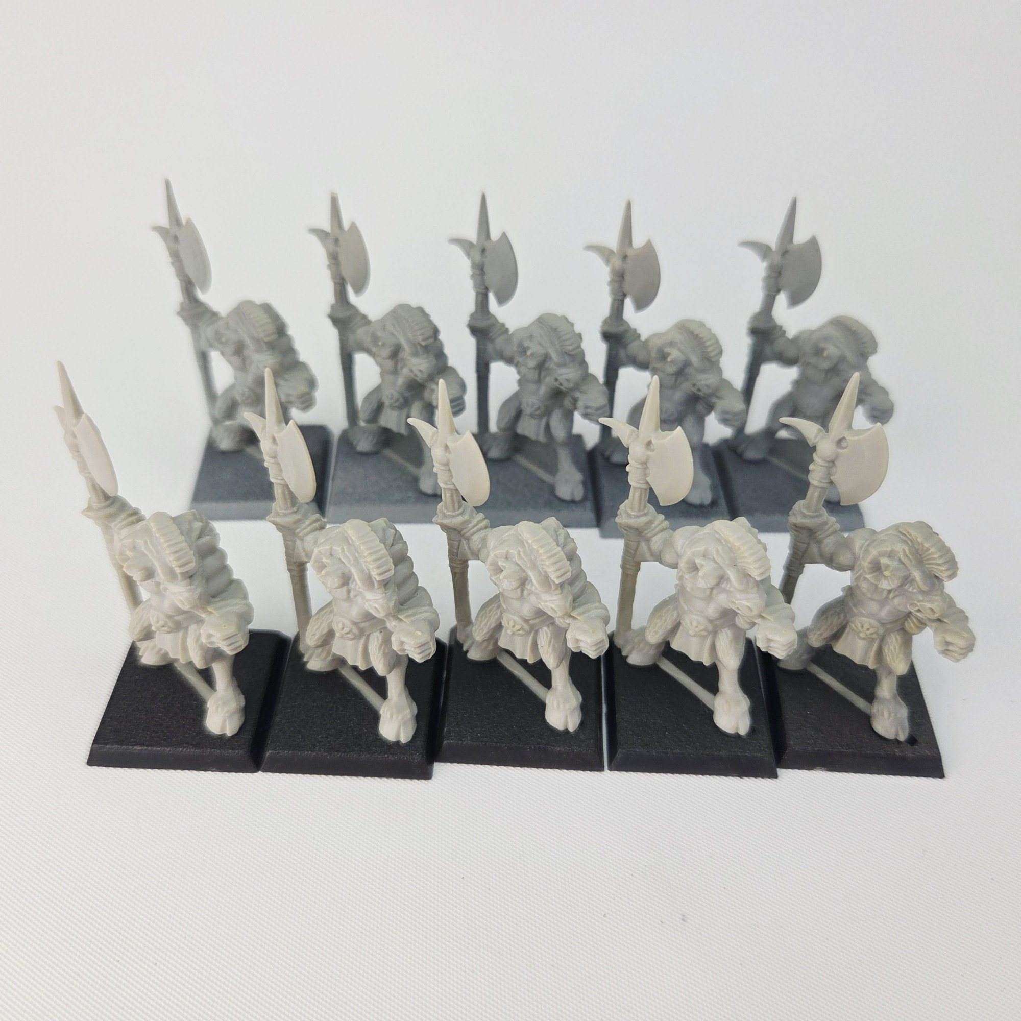 A photo of Chaos Beastmen Warhammer miniatures