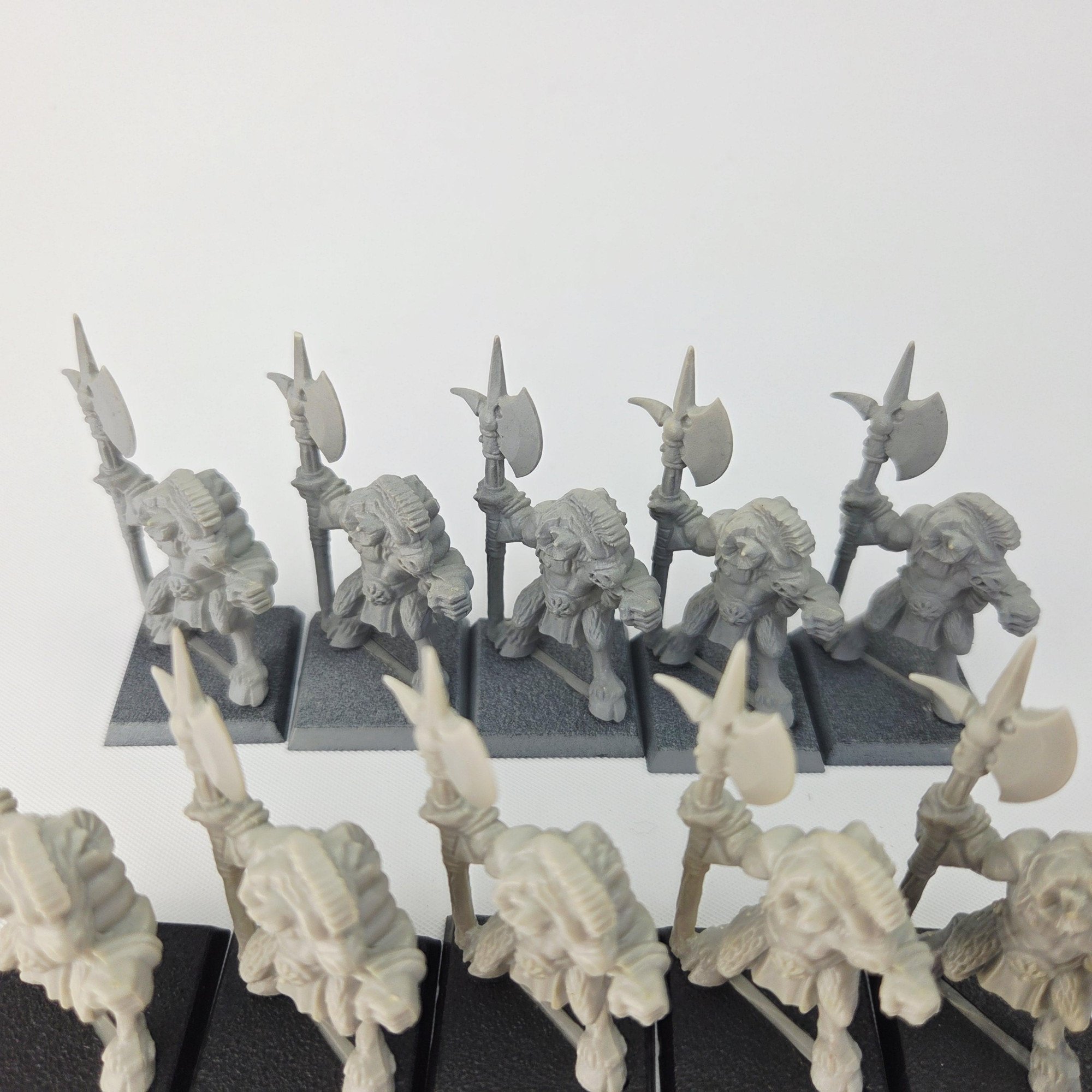A photo of Chaos Beastmen Warhammer miniatures