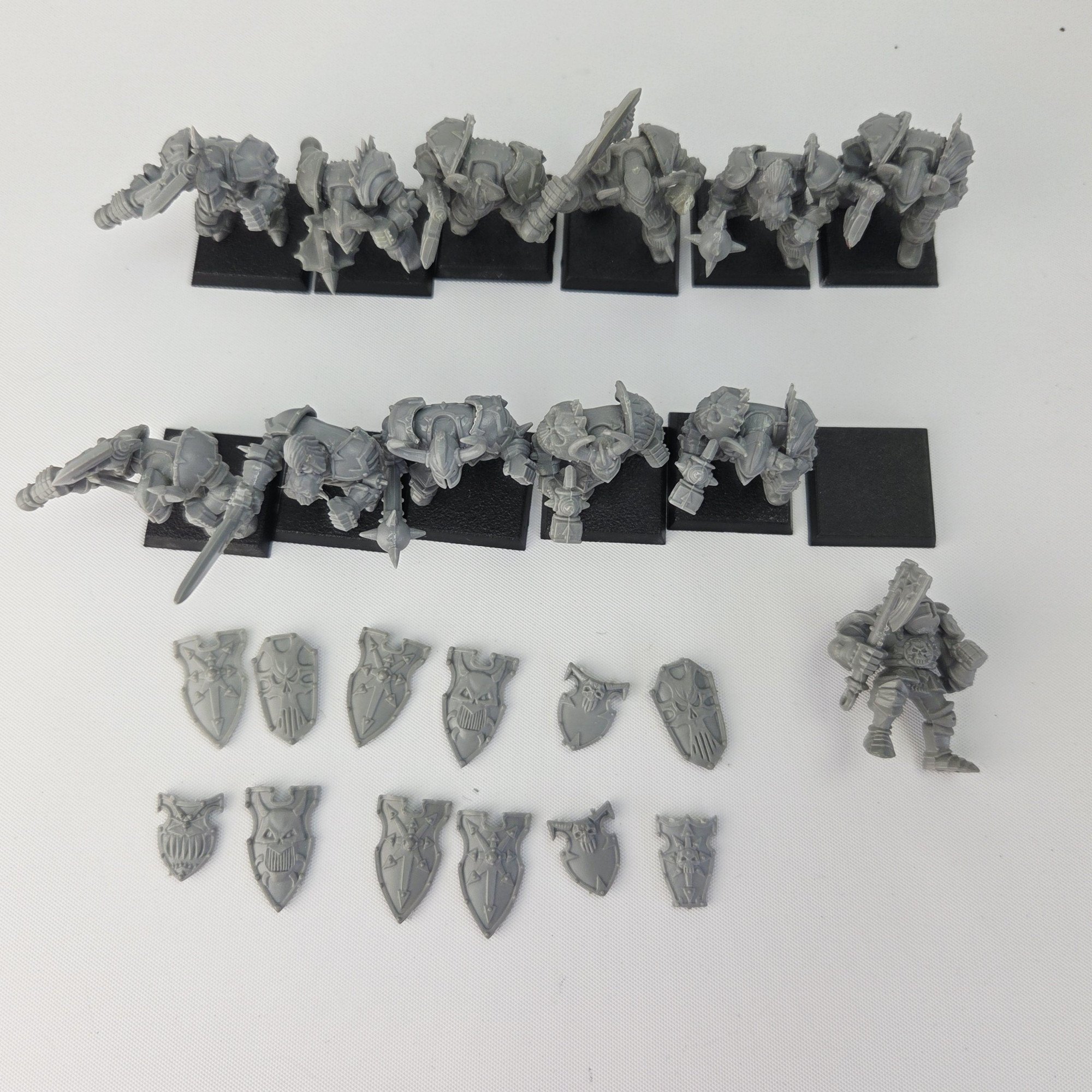 A photo of Chaos Warriors Regiment Warhammer miniatures