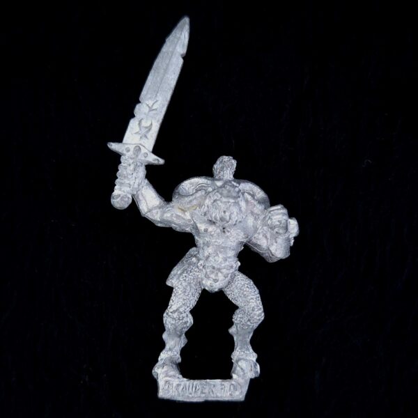A photo of a Beasts of Chaos Marauder Beastman Warhammer miniature