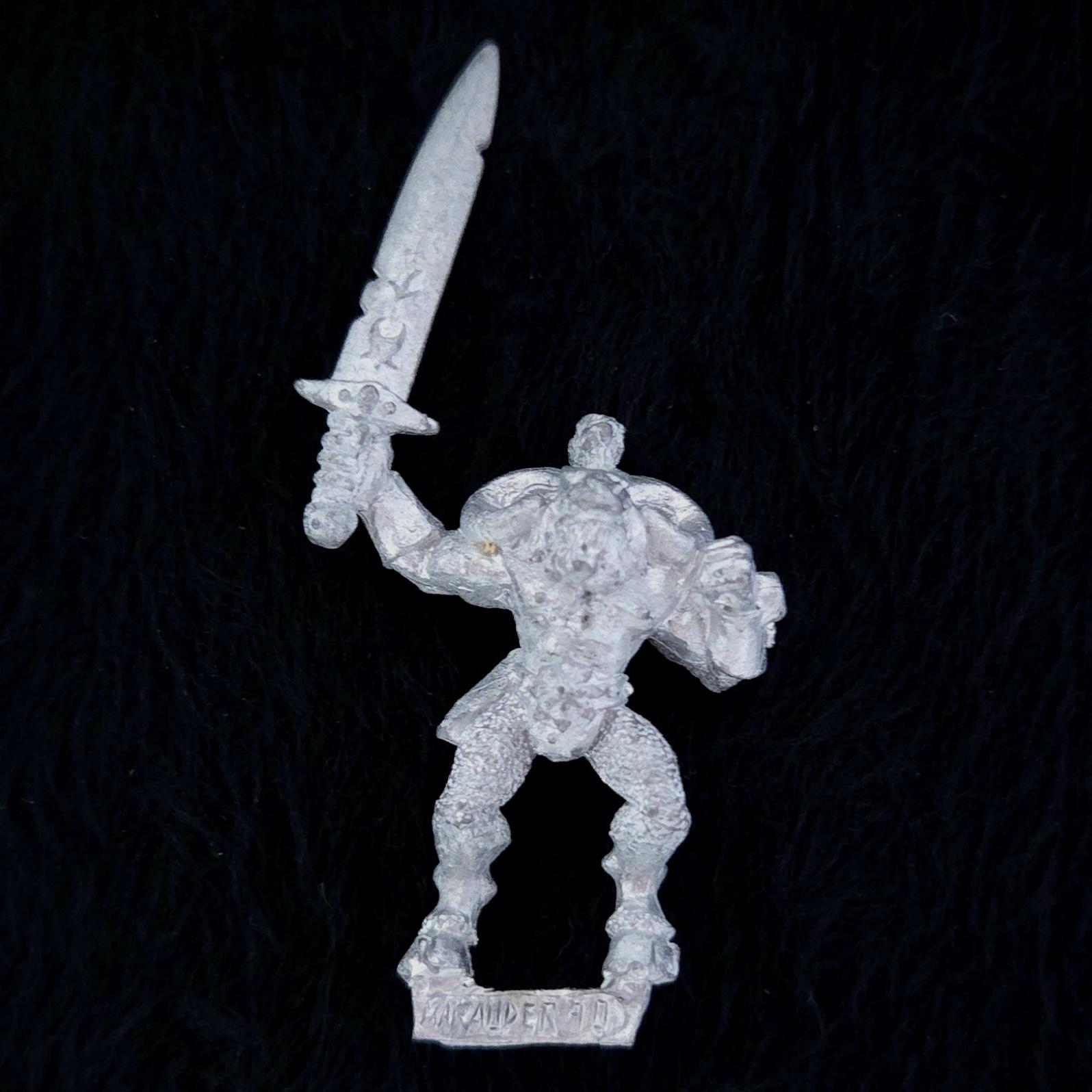 A photo of a Beasts of Chaos Marauder Beastman Warhammer miniature