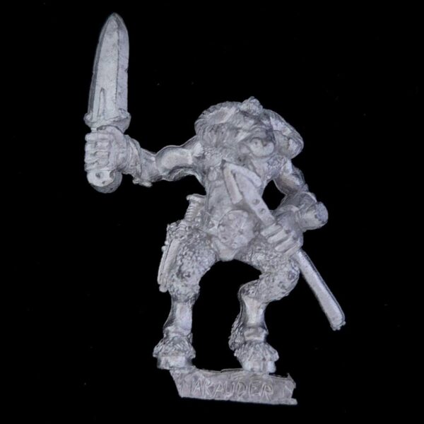 A photo of a Beasts of Chaos Marauder Beastman Warhammer miniature