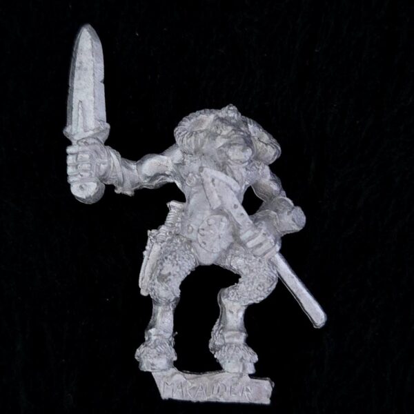 A photo of a Beasts of Chaos Marauder Beastman Warhammer miniature