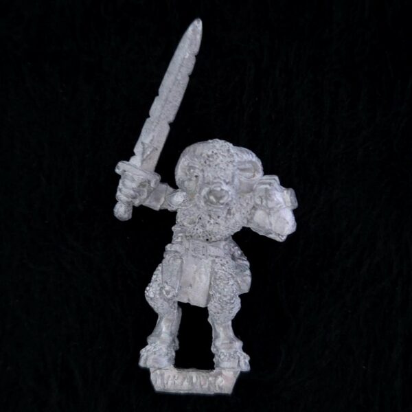A photo of a Beasts of Chaos Marauder Beastman Warhammer miniature