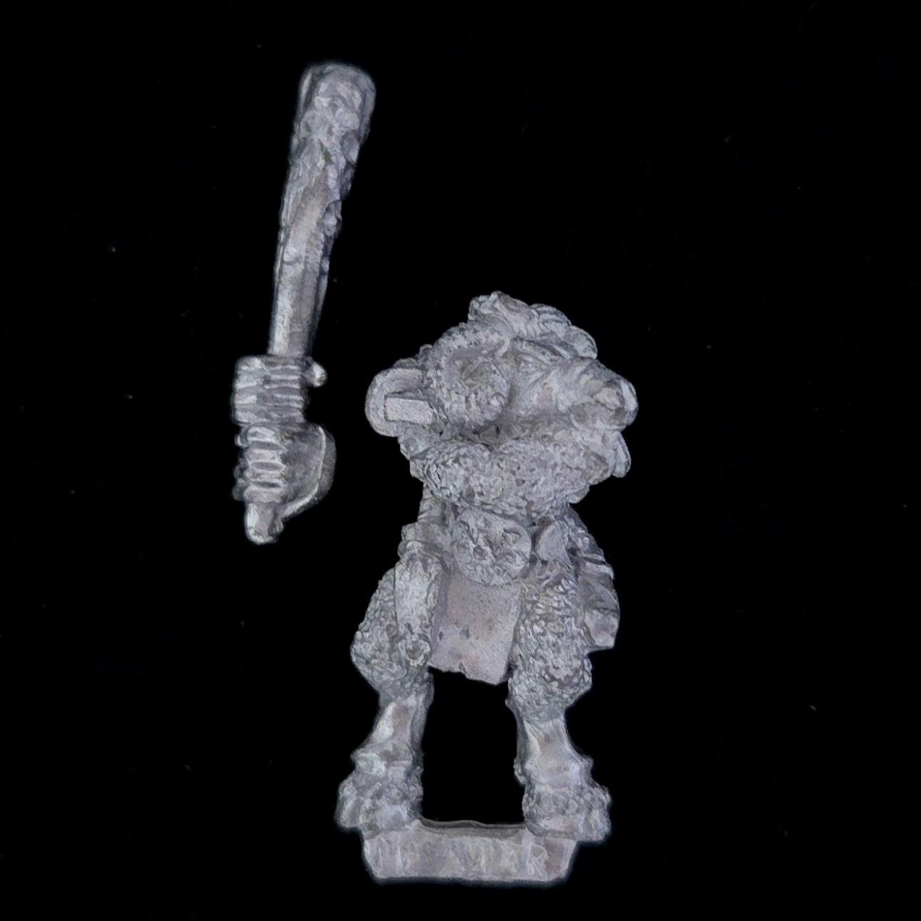 A photo of a Beasts of Chaos Marauder Beastman Warhammer miniature