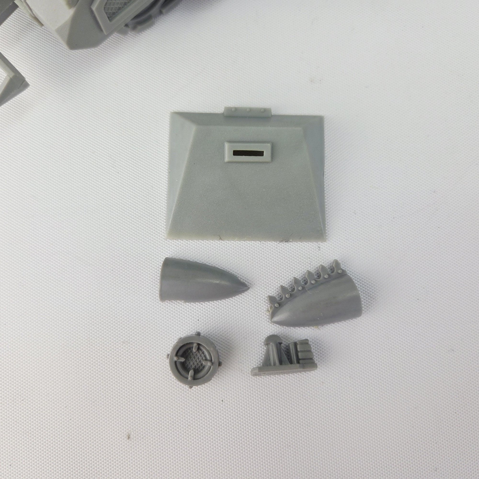 A photo of a Space Marines Rhino Warhammer miniature