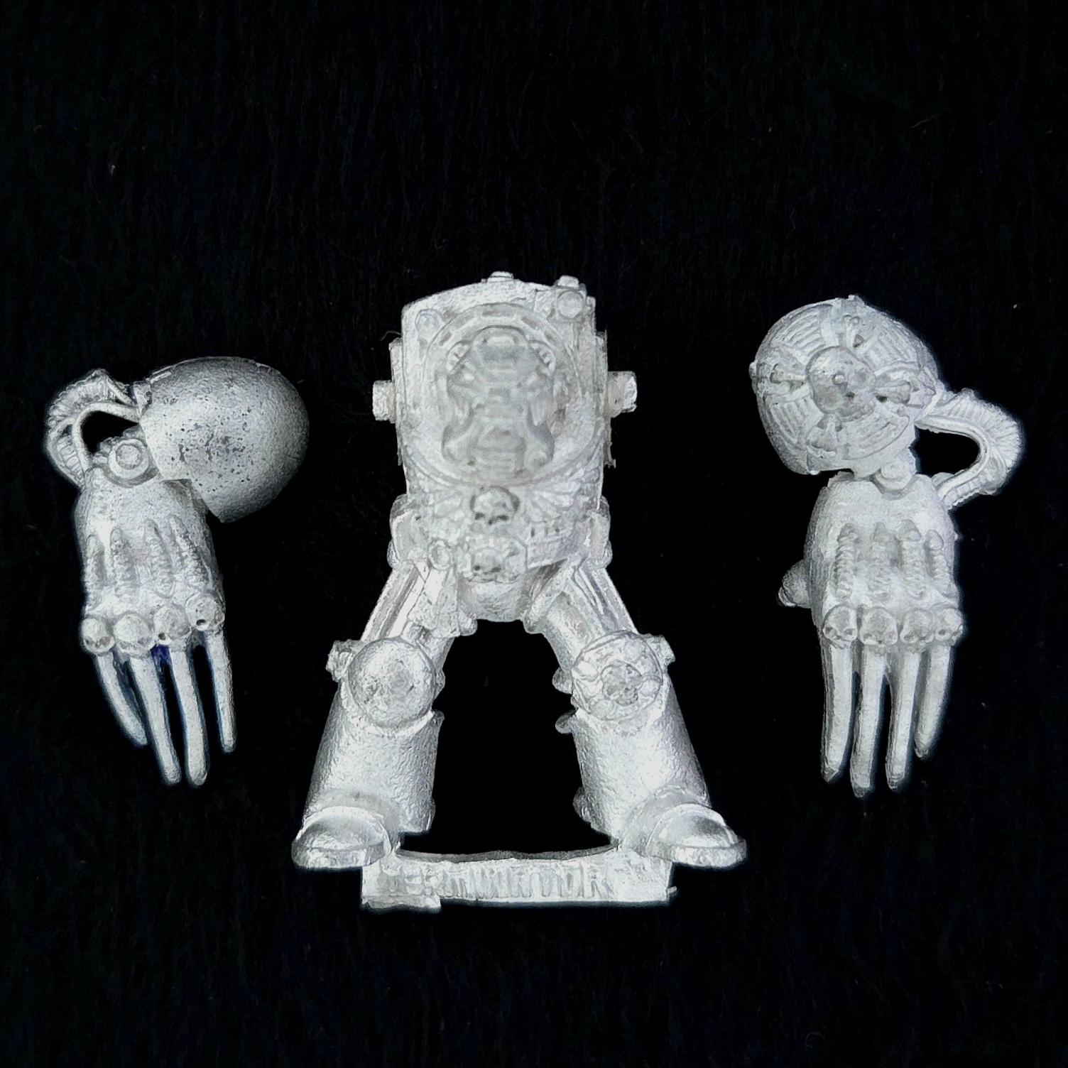 A photo of a Space Marines Terminator Warhammer miniature