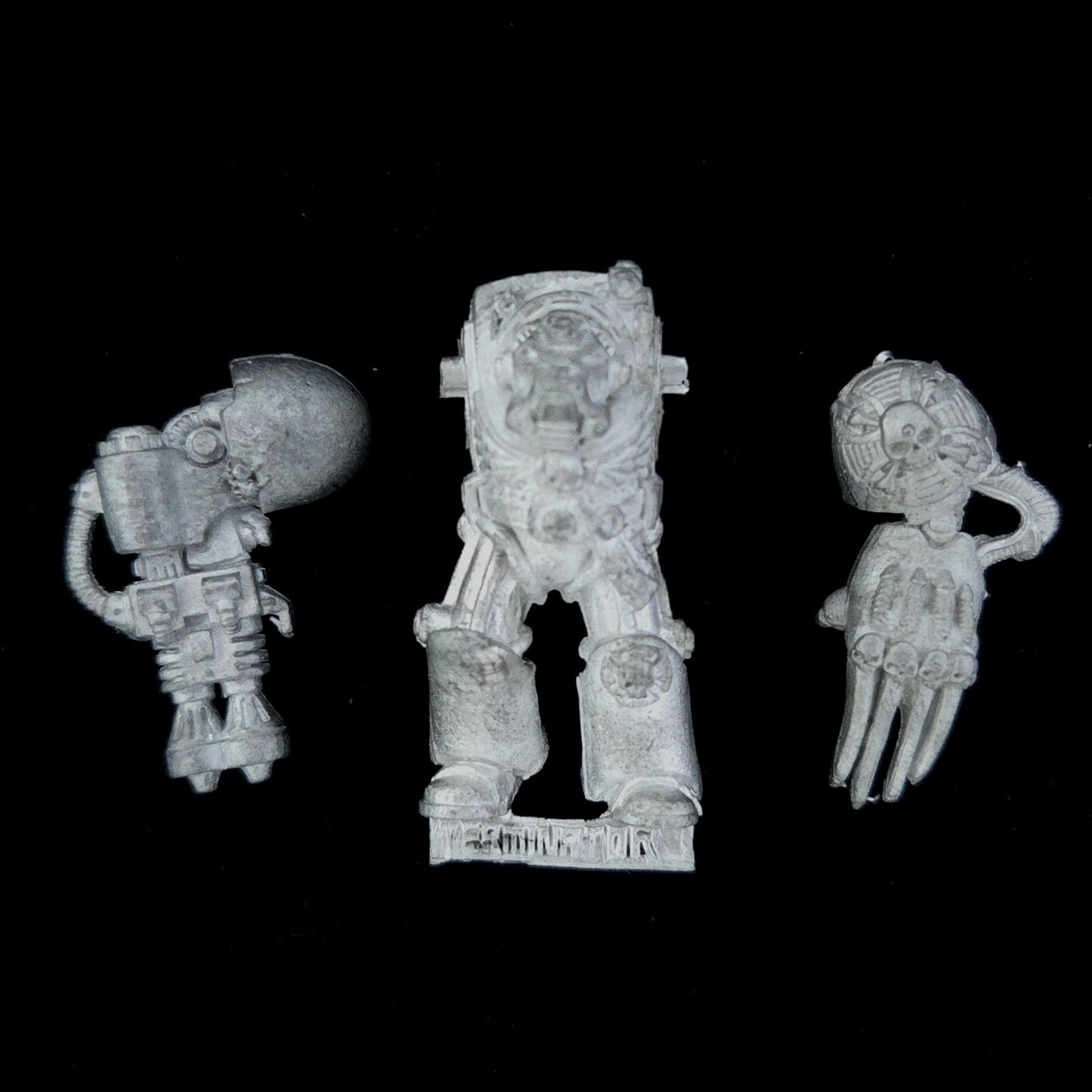 A photo of a Space Marines Terminator Warhammer miniature