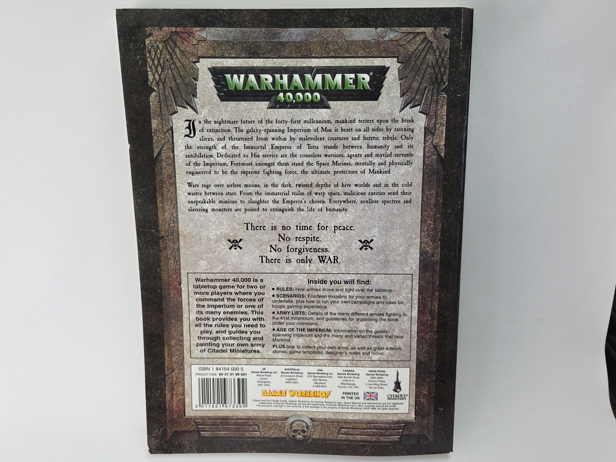 A photo of a Warhammer 40,000 3rd Edition Rulebook