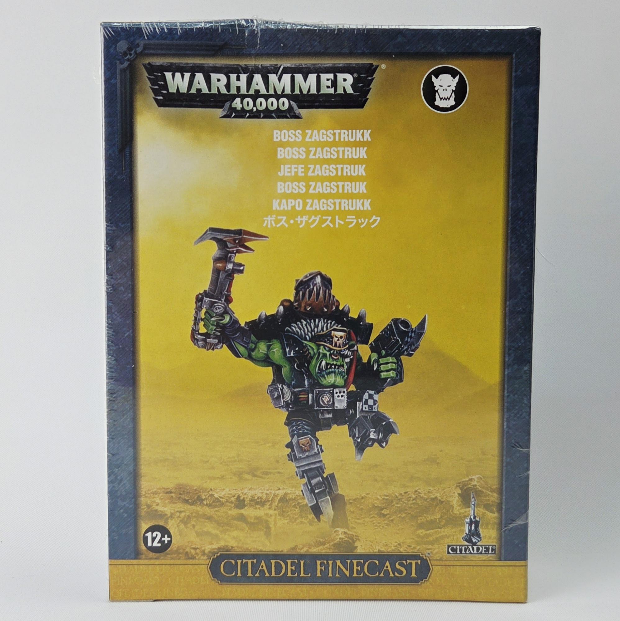 A photo of a Ork Boss Zagstrukk Warhammer miniature