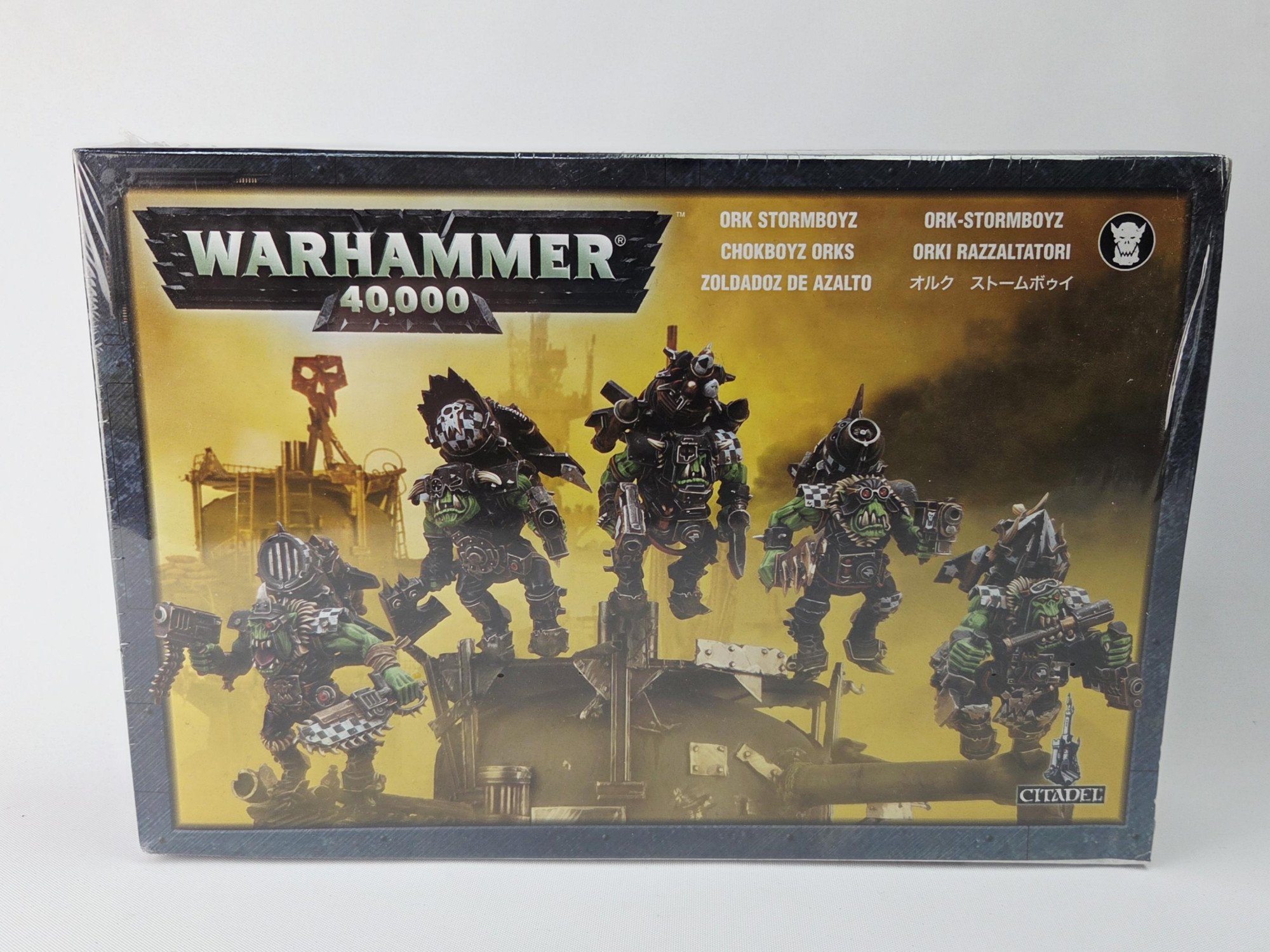 A photo of Ork Stormboyz Warhammer miniatures