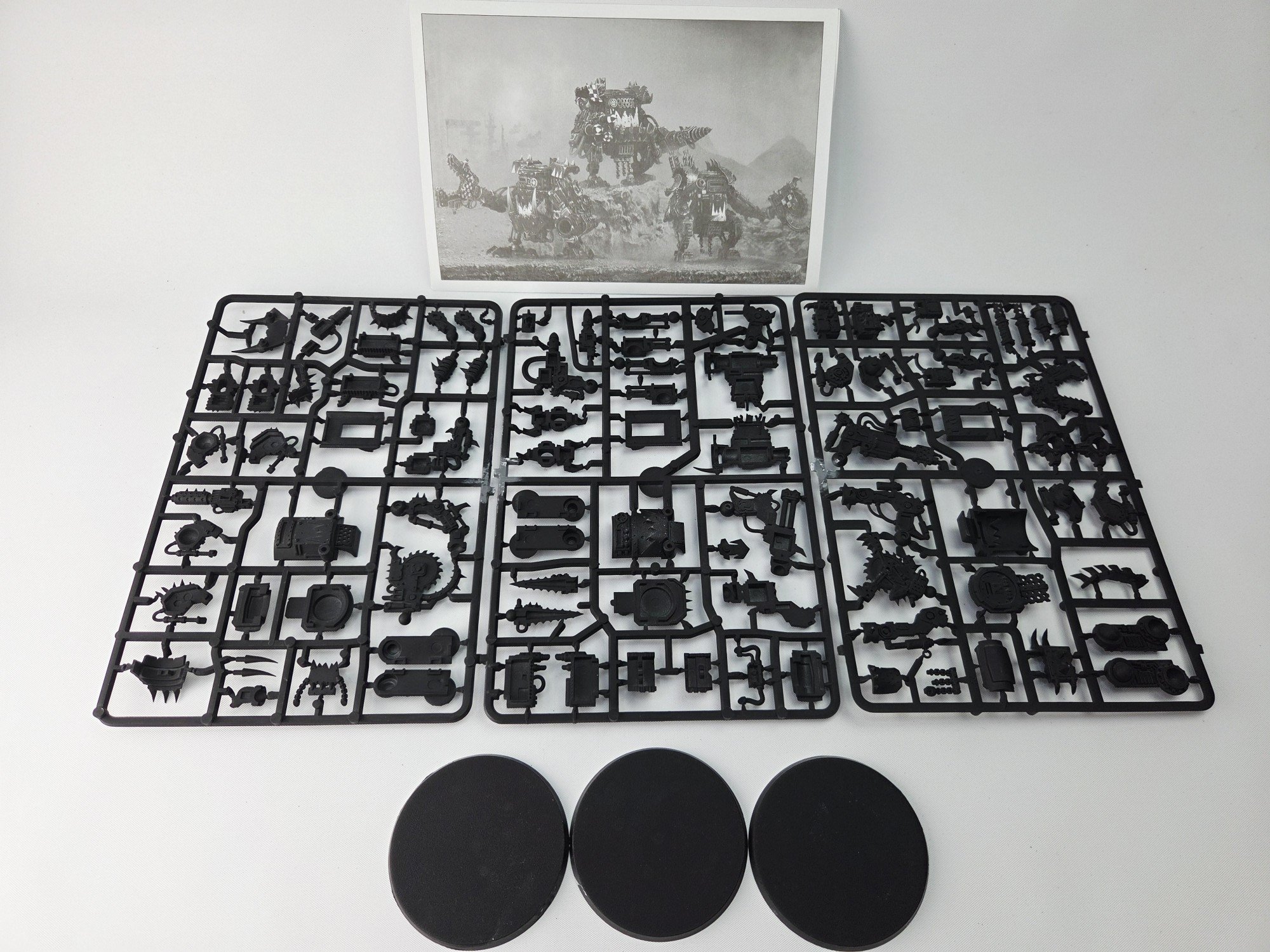 A photo of Ork Killa Kans Warhammer miniatures