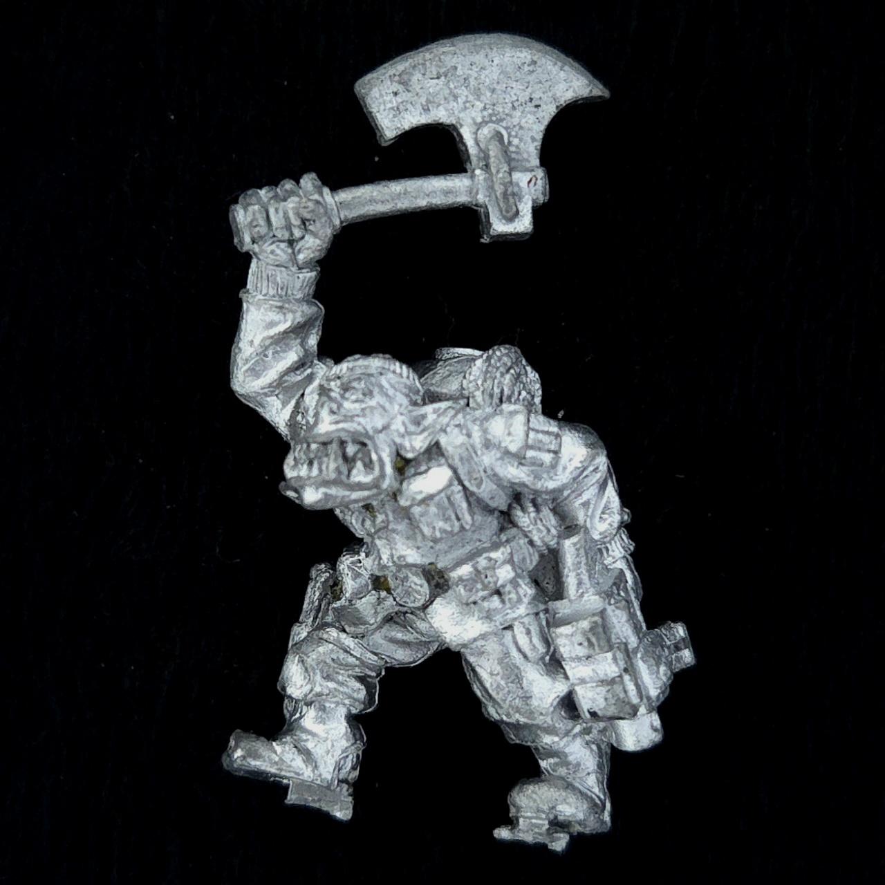 A photo of a Ork Bloodaxe Kommando Warhammer miniature