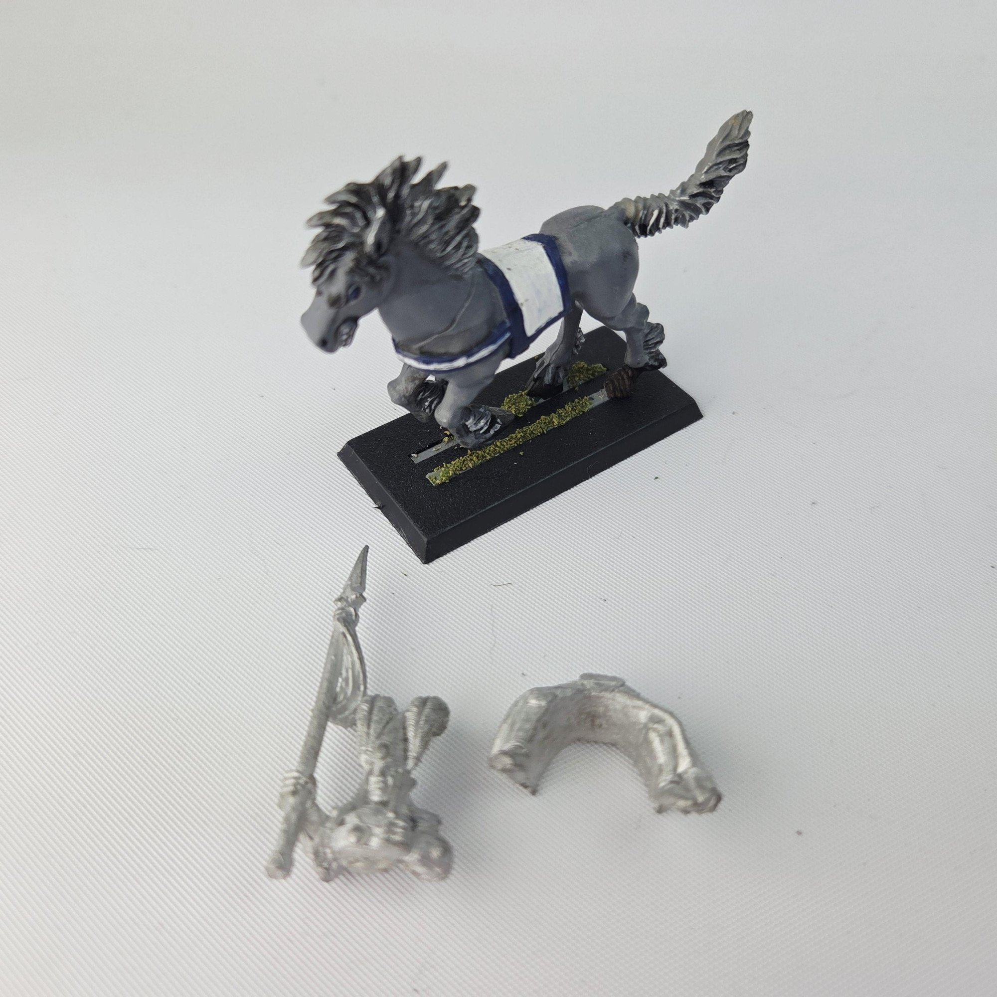 A photo of a High Elves Reaver Knight Warhammer miniature
