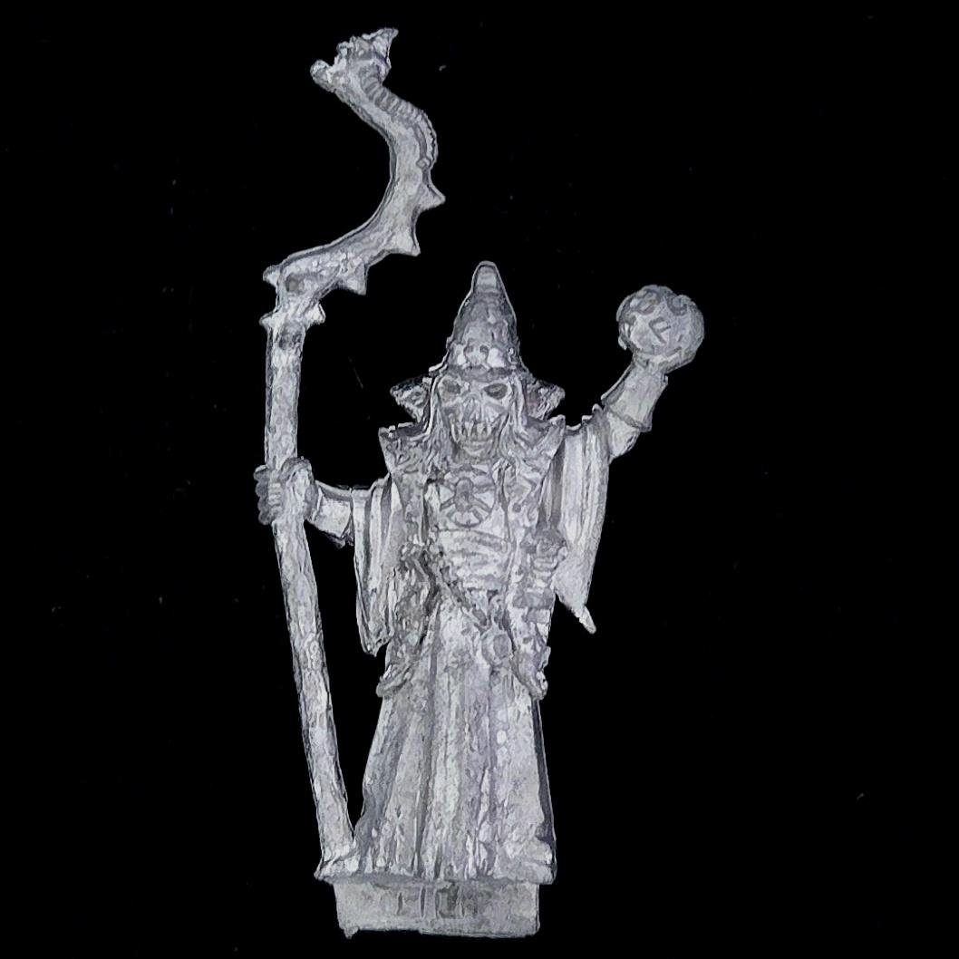 A photo of a Undead Liche Warhammer miniature